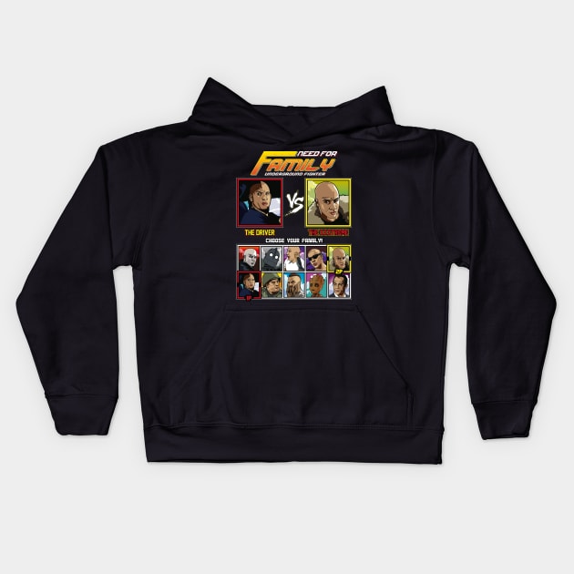 Vin Diesel Family Fighter Kids Hoodie by RetroReview